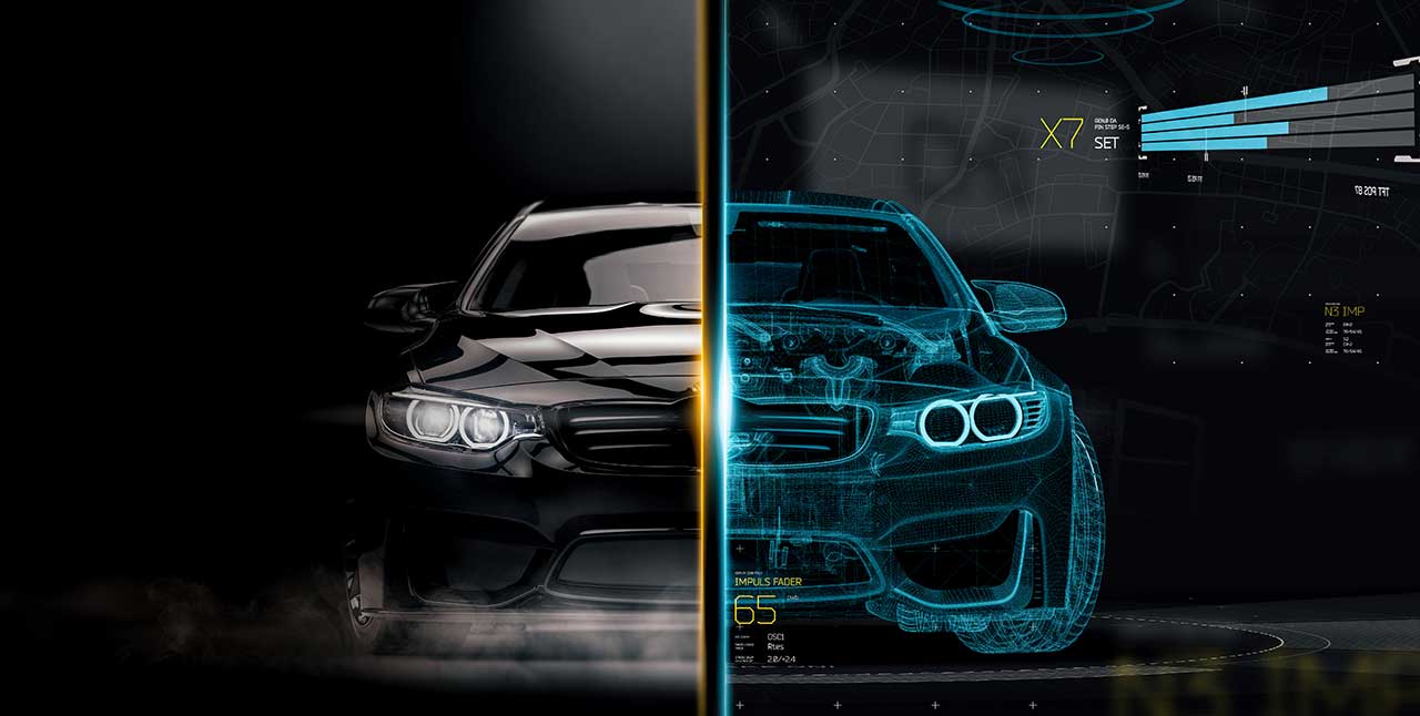 3d car scanning comparison between photo of car and 3D scan data