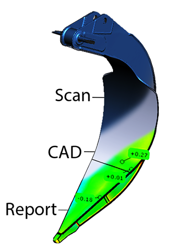 3d scanned reverse engineered inspection report 1 scan to CAD